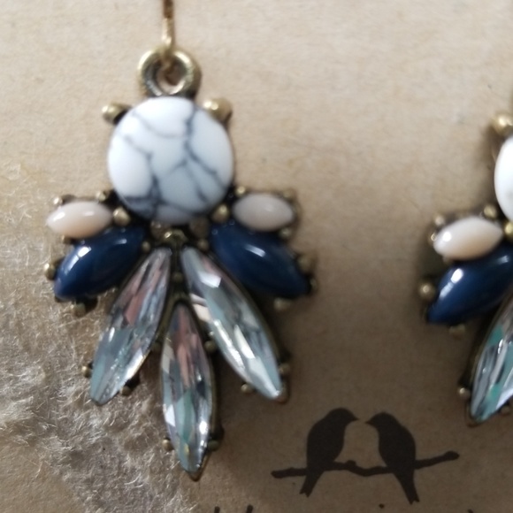 Chloe and Isabel Morningtide Drop Earrings - E197 white stones beaded detail - Picture 2 of 3